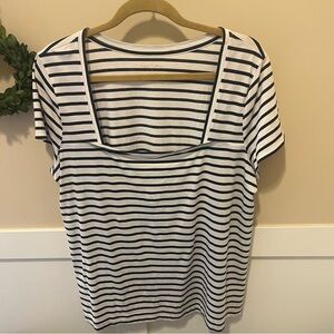 Lilly Pulitzer Striped Square Neck Pima Cotton Top